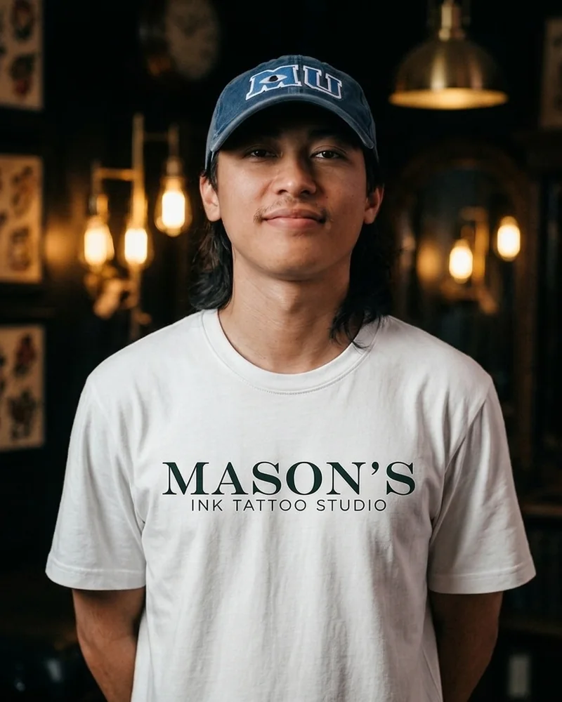 Bronz, independent tattoo artist at Mason's Ink