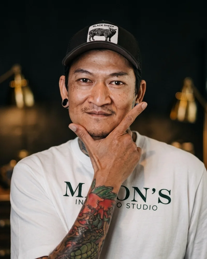 Jepang, independent tattoo artist at Mason's Ink