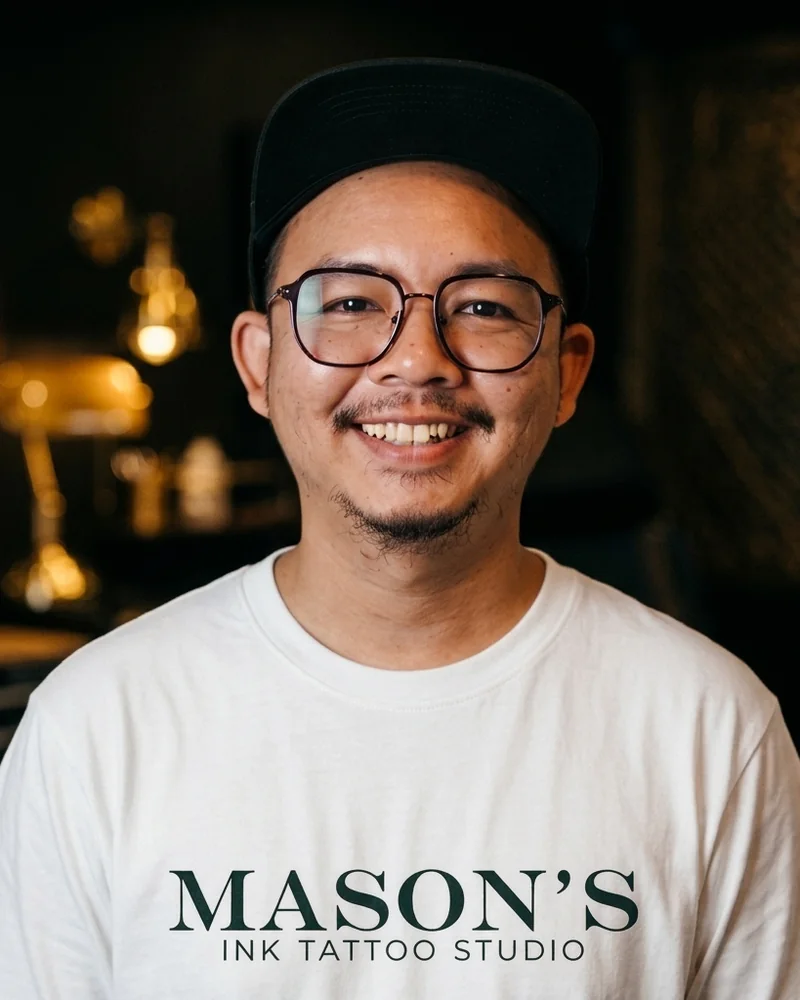 Reno, independent tattoo artist at Mason's Ink