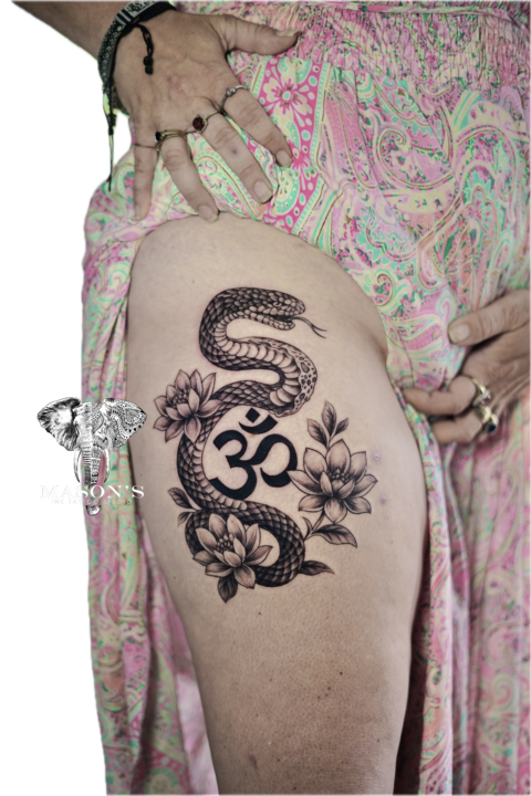 Traditional Black Work Dragon Tattoo