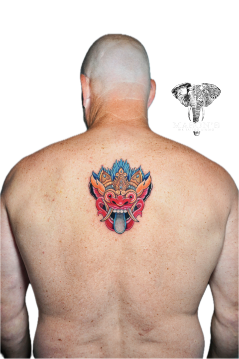 Colored Barong Tattoo Design