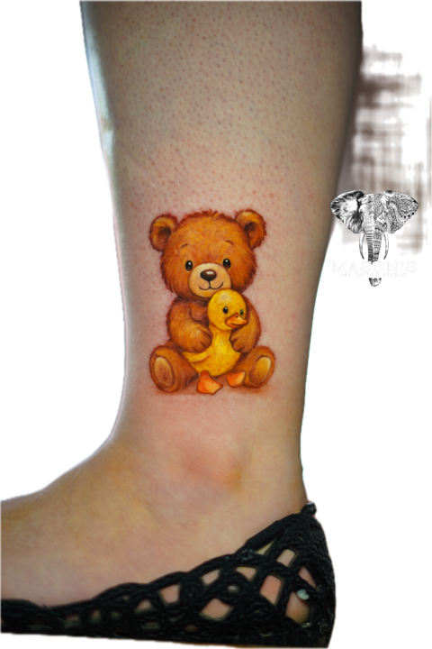 Color Tattoo Style Bear Design