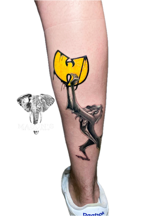 Color Realism Tattoo Style: Animal Monkey & Wutang