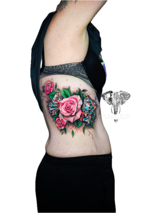 Color Tattoo Style Dream Catcher Design