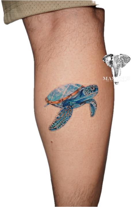 Color Turtle Tattoo Design