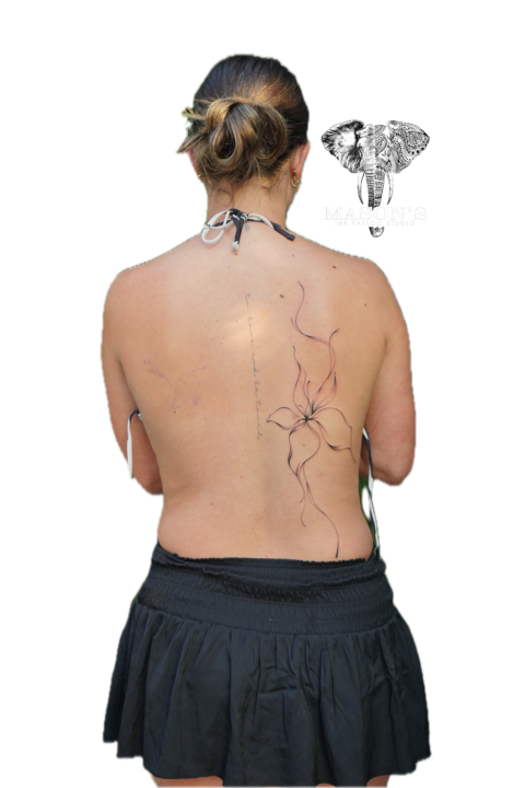Floral Fineline Tattoo Style Design