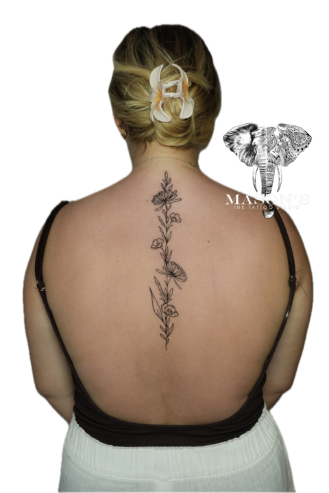 Floral Tattoo Style Design