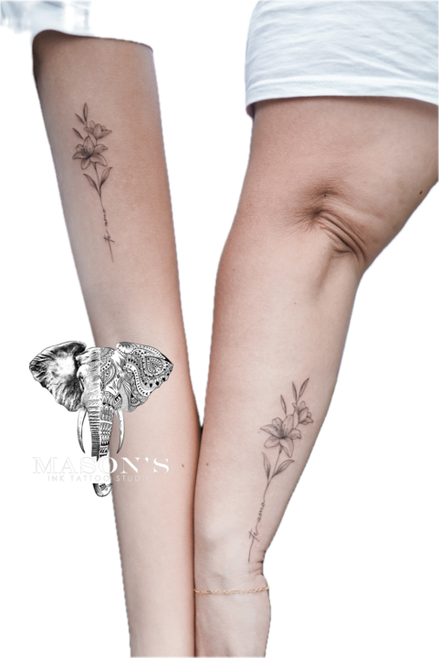 Floral Tattoo Style Design