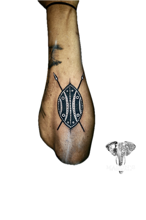 Blackwork Primitive Tattoo Design