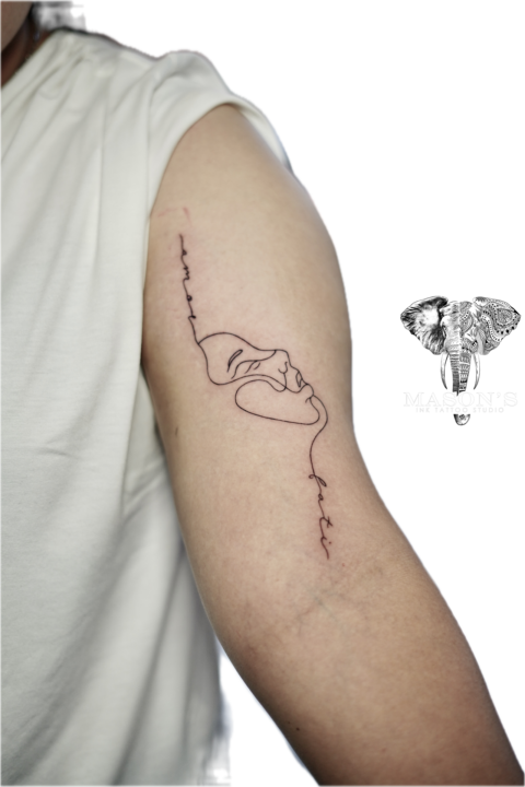 Fineline Face Line Tattoo Design