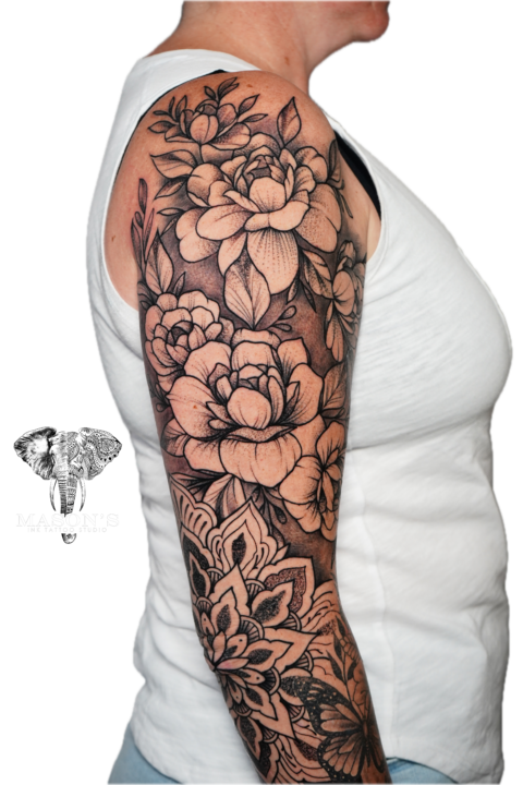 Floral & Black and grey