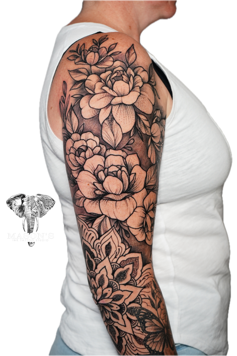 Floral & Black and grey