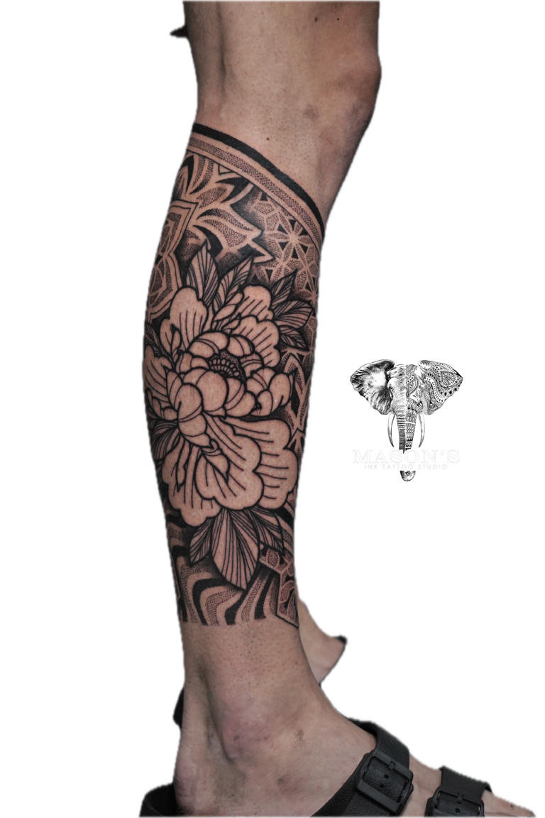 Floral black and Grey