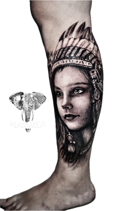 Indian Portrait Tattoo Design