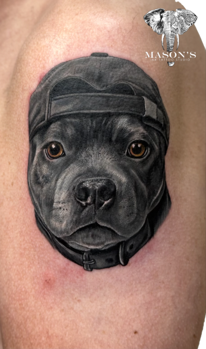 Realism  Dog  black work Grey