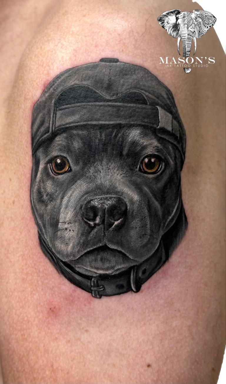 Realism  Dog  black work Grey