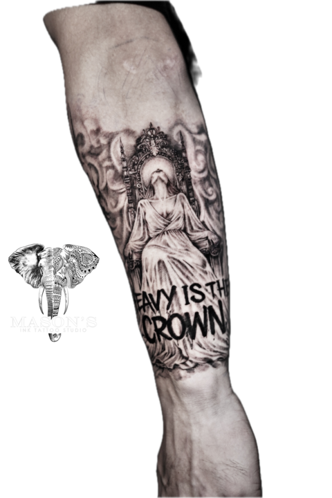 Realism Queen Throne Tattoo Design
