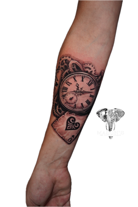 Black and Grey Realism Tattoo Design