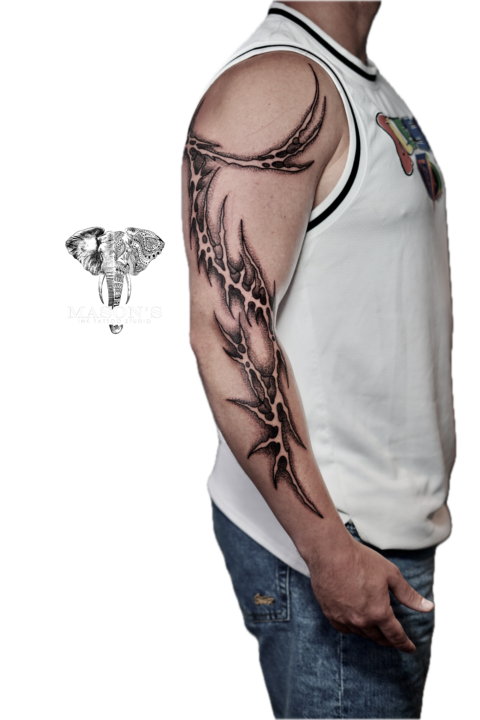 Full Hand Tribal Tattoo Design