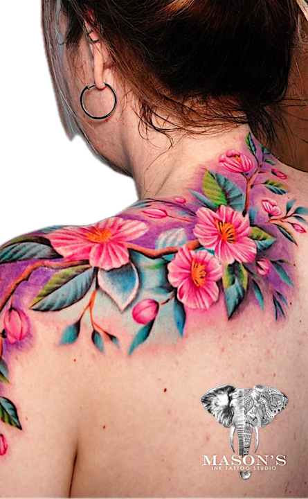 Color Flower Tattoo Design