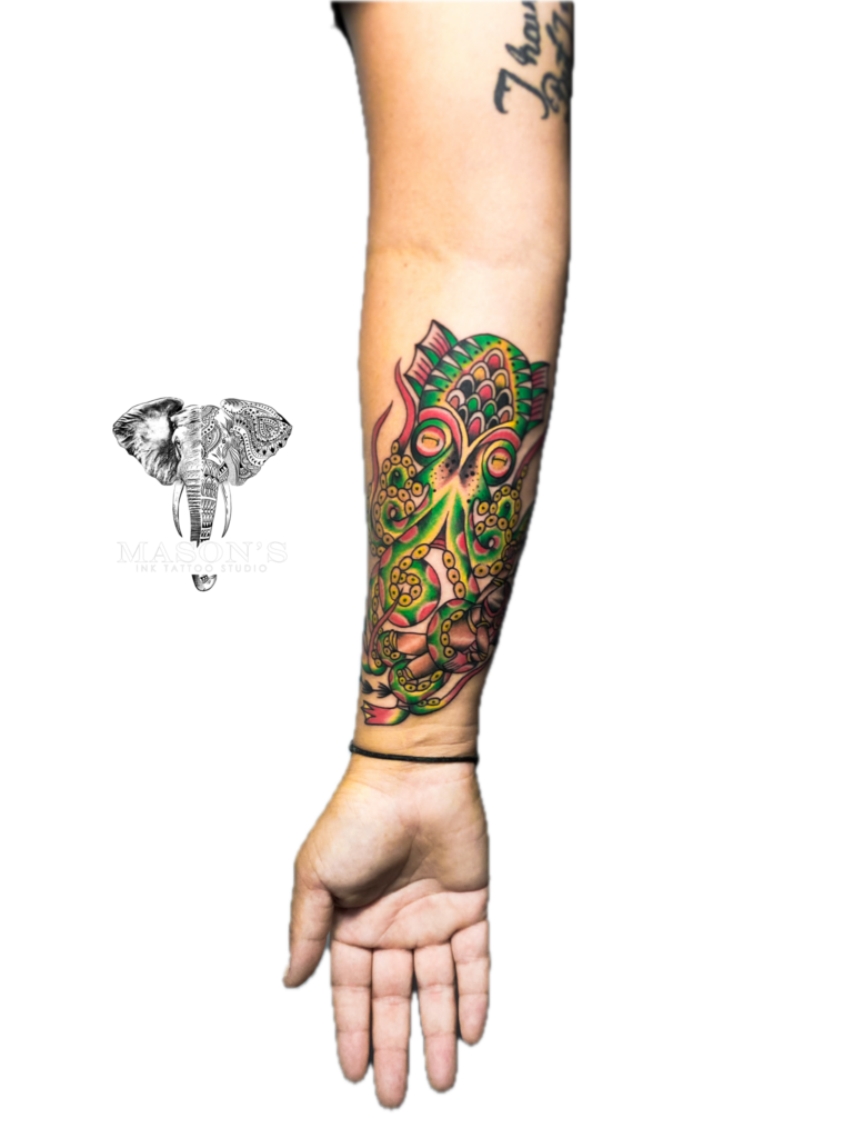 Tattoo Style Color Octopus