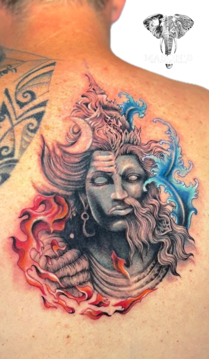 Color Realism Lord Shiva Tattoo Design