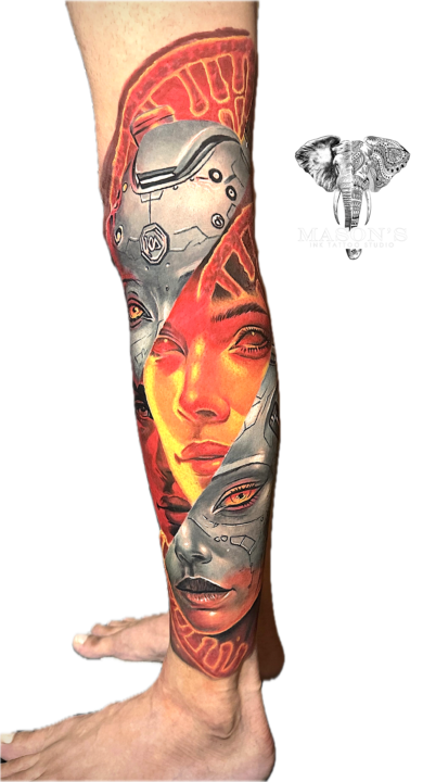 Tattoo Style Color, Realist, Cyborg