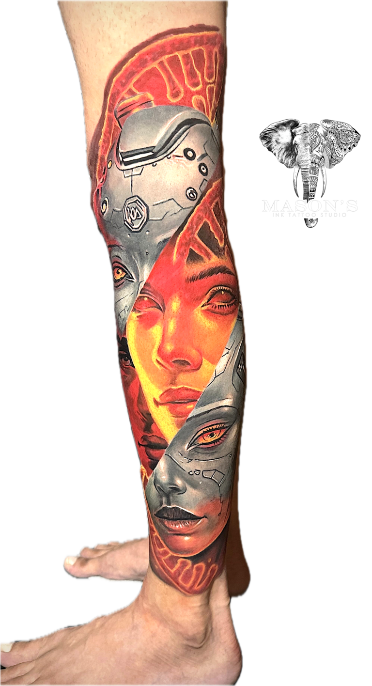 Tattoo Style Color, Realist, Cyborg