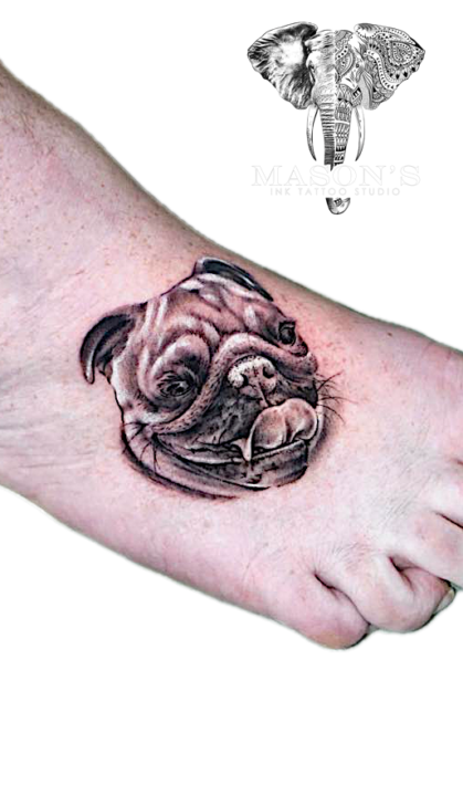 Tattoo Style Dog Face Realism