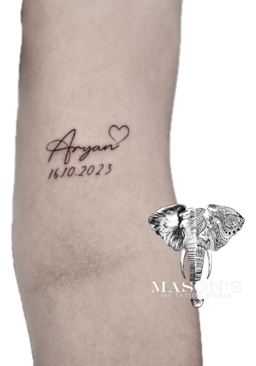 Fine Line Script Love Tattoo Design