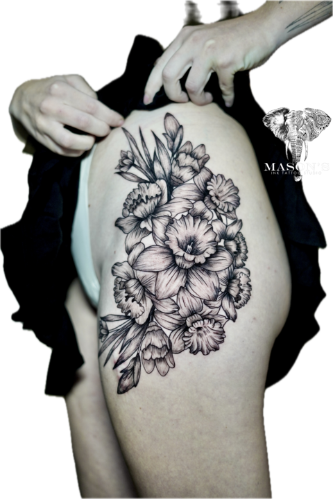 Large Floral Tattoo Design