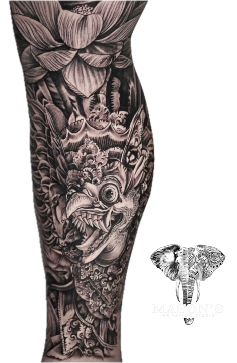 Tattoo Style Garuda Jatayu Balinese Mithology black Work and Realism