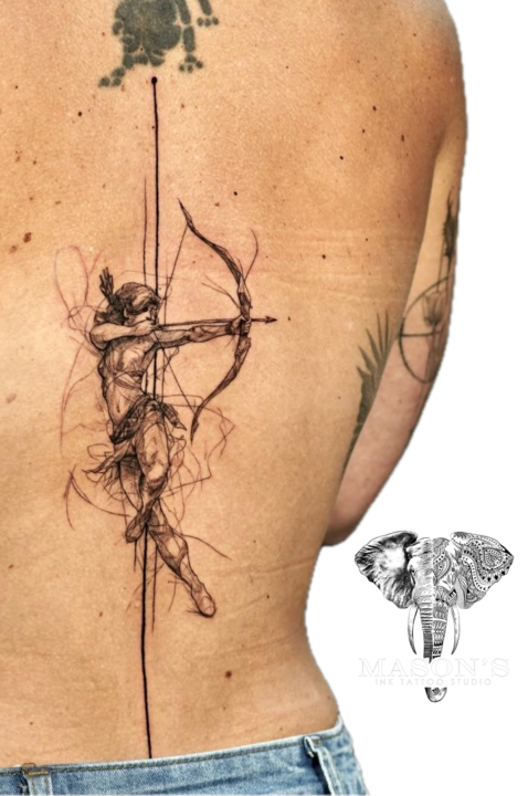 Tattoo Style Geometric Archery
