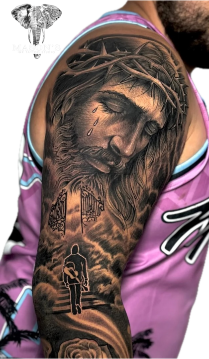 Tattoo Style Jesus Heaven Realism Mithology Realistic