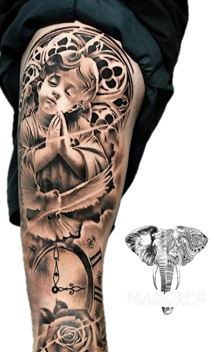 Tattoo Style Mythology Realism Angel Cupid