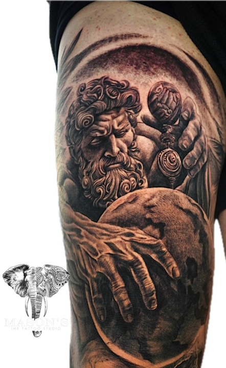 Tattoo Style Mythology Realism God of the World