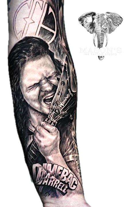 Realism Portrait Dimebag Darrell Tattoo Design