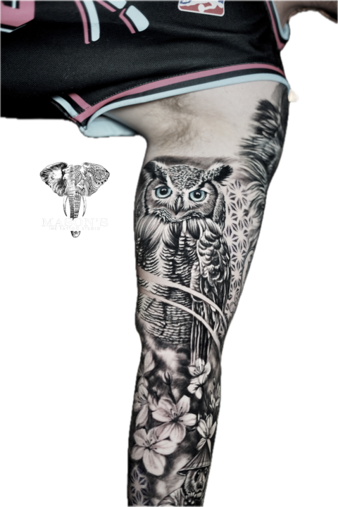 Tattoo Style Realist Owl