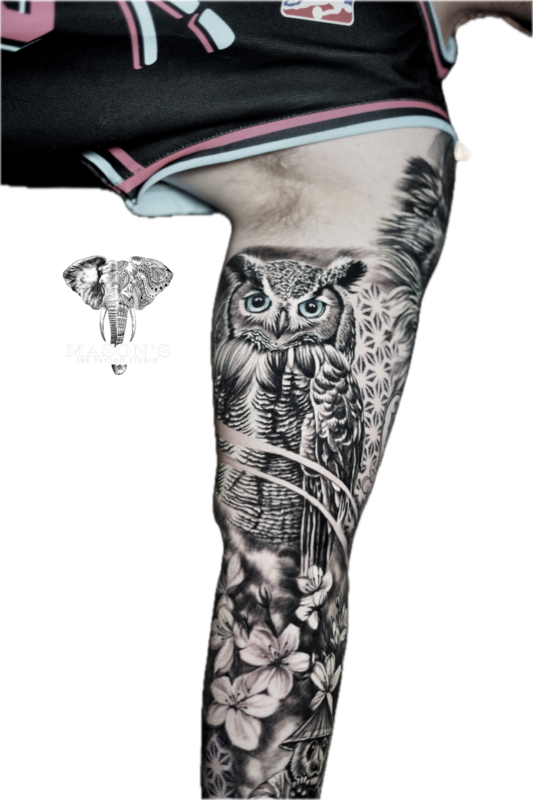 Tattoo Style Realist Owl
