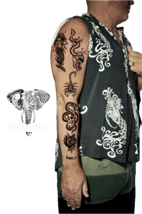 Traditional Multi-Element Tattoo Design