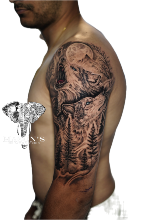 Black and Grey Realism Tattoo Design