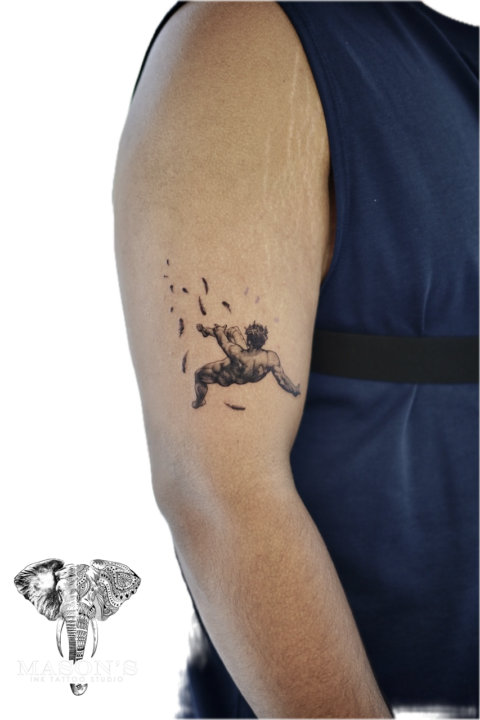 Black and Grey Realism Angel Tattoo Design
