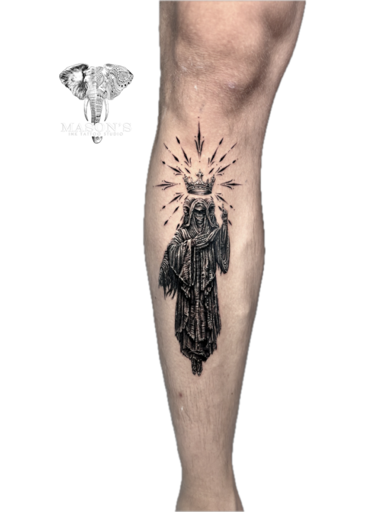 Black and Grey Realism Tattoo Design