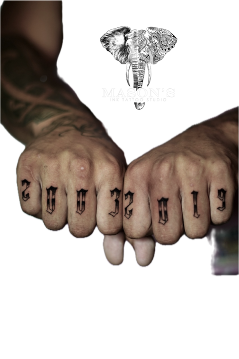 Blackwork Script Tattoo Design