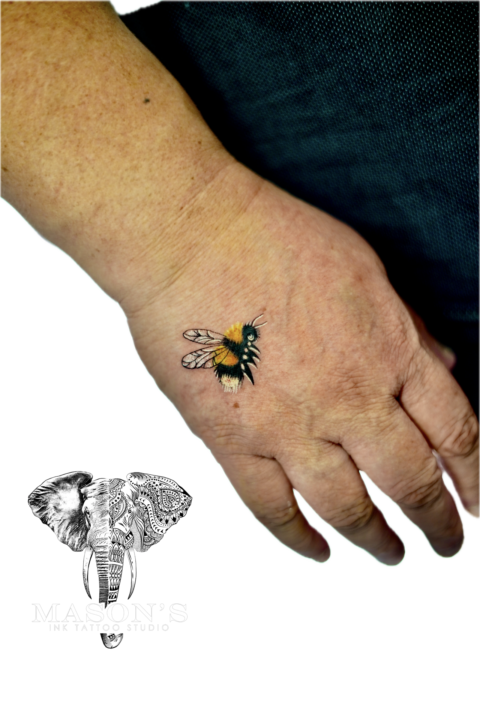Color Bee Tattoo Design