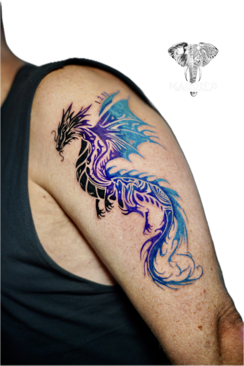 Color Tribal Tattoo Design