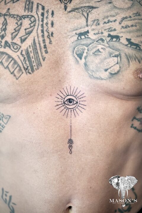 Fine Line Eyes Tattoo Design