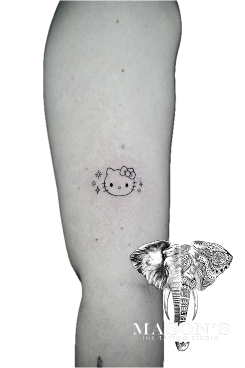 Fine Line Hello Kitty Tattoo Design