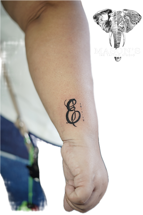 Fine Line Linework Script Tattoo Design