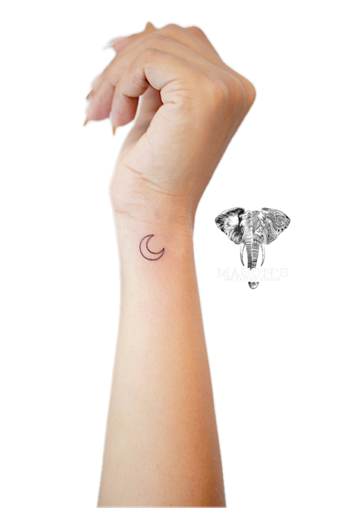 Fine Line Moon Tattoo Design